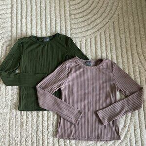 Long sleeve ribbed tee pack